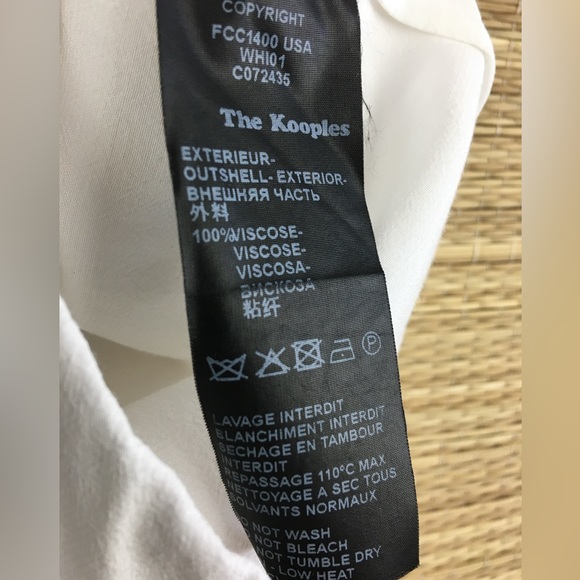 The Kooples Broderie Anglaise Button Down Shirt In White/Off White Size L - Picture 11 of 12